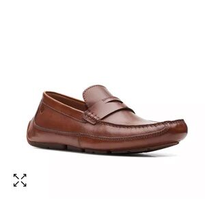 Clarks Collection Markman Way Leather Soft Cushion Loafers Brown Men’s Size 8.5